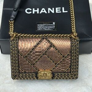 Chanel limited edition medium python boy bag